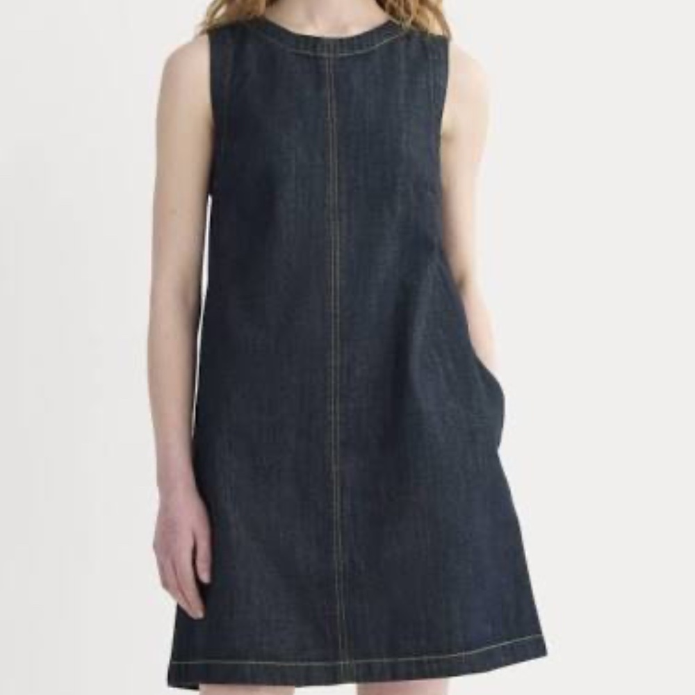 Everlane The Denim Shift Dress Dark Indigo Size 12